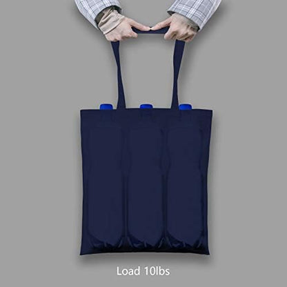 TOPDesign 24-Pack Economical 16"x15" Navy Blue Cotton Tote Bag, Lightweight Medium Reusable Grocery Shopping Cloth Bags, Suitable for DIY, Advertising, Promotion, Gift, Activity