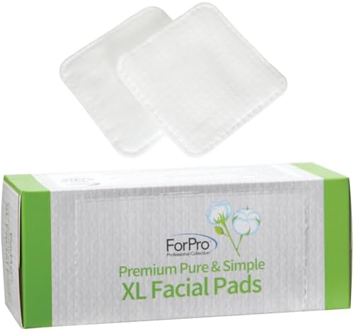 ForPro Pure & Simple XL Facial Pads, 60ct, 3"x3", Vegan & Cruelty-Free