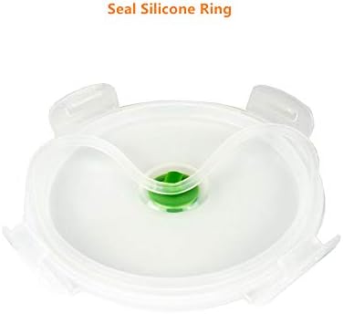CARTINTS Green Silicone Collapsible Food Storage Containers-Prep/Storage Bowls with Lids - Round Silicone Food Storage Containers - Microwave and Freezer Safe 3Pack