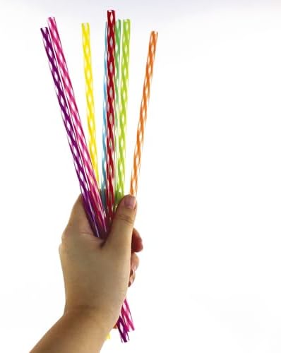24-Pack, Reusable Straws - Rainbow, Plastic Straws Reusable, BPA Free, Dishwasher Safe, Multicolor, Replacement for Tumblers, Fits 20oz 30oz 40oz