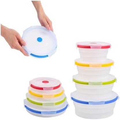 ECOBERI Collapsible Food Storage Containers with Lids, 4 Piece, 14-40 oz