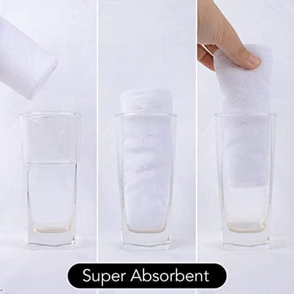 SINLAND Microfiber Facial Cloths Fast Drying Washcloth 12inch x 12inch White 2 pack