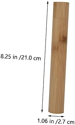 PartyKindom 2pcs Portable Travel Toothbrush Case Holder Bamboo Toothbrush Storage Container Waterproof and Lightweight for Outdoor Camping Hotel Use