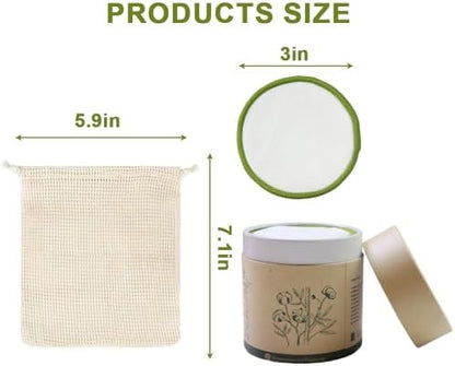 28 Pack Reusable Cotton Rounds with Washable Laundry Bag and Round Box|Travel Essentials for Skincare, Makeup Remover Pads and Storage|Reusable Makeup Remover Pads