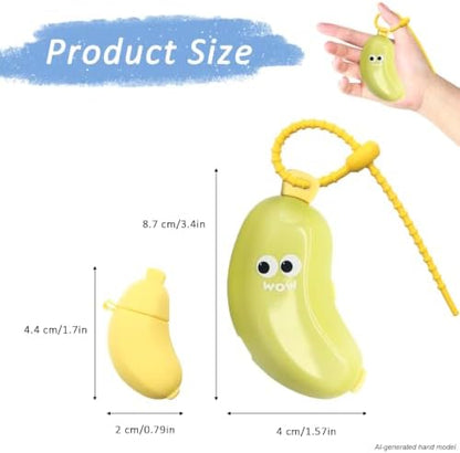 Banana-Shaped Toothbrush Cover, 2-in-1 Travel Toothbrush Case with Built-in Toothpaste Dispenser & Hanging Rope, Fits Most Electric/Manual Brush Heads for Vacation, Camping