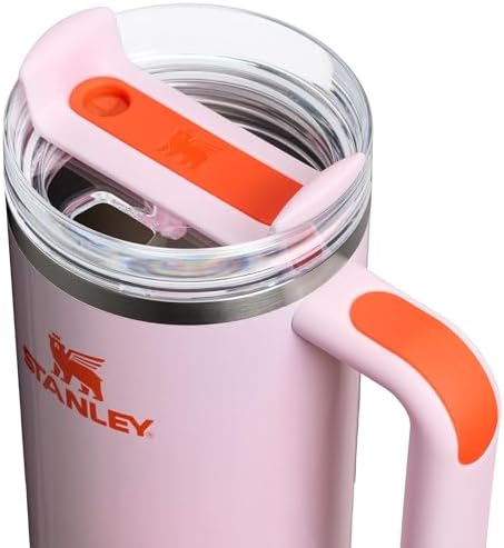 Stanley Quencher H2.0 Tumbler with Handle and Straw 30 oz | Flowstate 3-Position Lid | Cup Holder Compatible for Travel | Insulated Stainless Steel Cup | BPA-Free | Rose Petal Shimmer