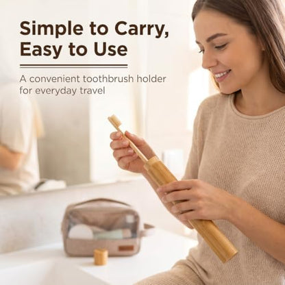 1 PC Bamboo Toothbrush Tube Case Holder Travel Camping Bathroom Accessory Toothbrushes Accessories Toothbrush Travel Containers