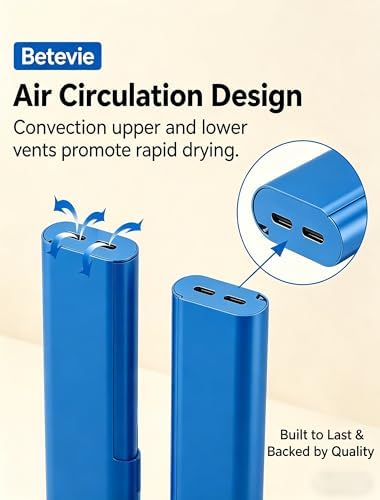 Portable Toothbrush Travel Case: 3 Pack Breathable & Dirt-Proof Hotel Camping Outdoor - Aluminum for Storage Recyclable Traveler (1, Blue)