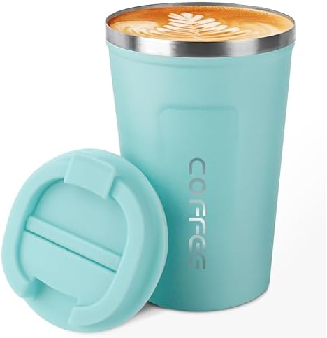 CS COSDDI 12 oz Coffee mug - Stainless Steel Coffee Cup with Leakproof Lid