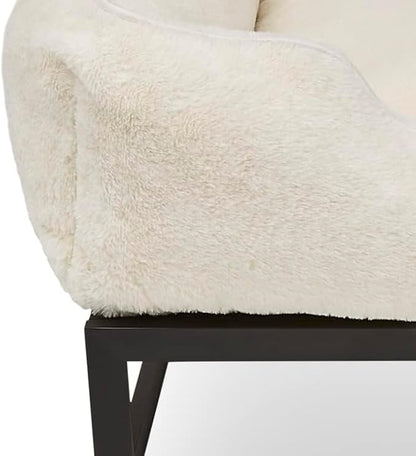 FUZI Elevated Dog Bed Small with Extra Cover, Luxury Raised Pet Bed, Removable and Machine Washable Cover, Indoor/Outdoor Orthopedic, Small 25.1x16.75x18 Soft White and Black Base