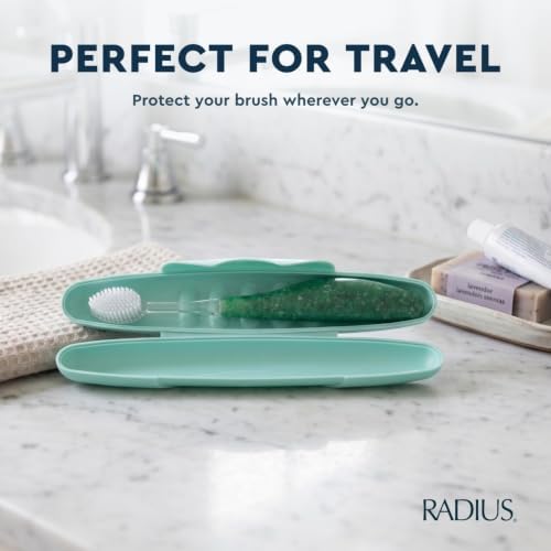 RADIUS Toothbrush Travel Case for Standard Brush, BPA-Free Recycled Plastic, Portable for Bathroom, School, Home, Camping (White, 8.25H - 1.38W - 1.75L (in))