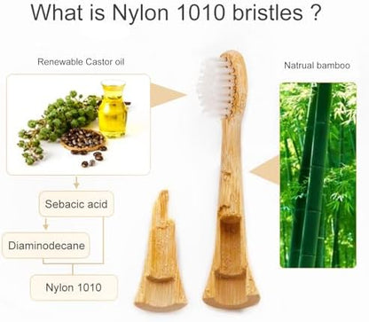 Bamboo Toothbrush Replacement Heads Compatible with Philips Sonicare