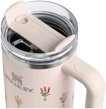 STANLEY Quencher H2.0 Flow State Tumbler, 40 oz, Rose Quartz Bouquets