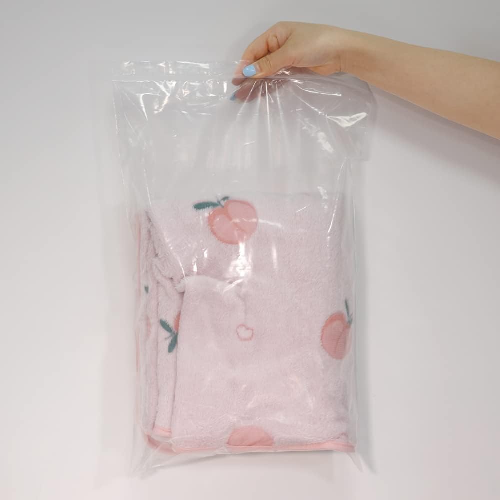 iMailer - 500 Count - 12" x 18" Large Zip Bags - Clear Reclosable Zip Plastic Poly Bags for Storage, Clothing, T-Shirts, Pants