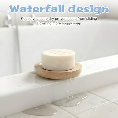 20Pcs Bamboo Soap Dishe 3 Inch Wooden Soap Tray Soap Holder Bar Soap Holder