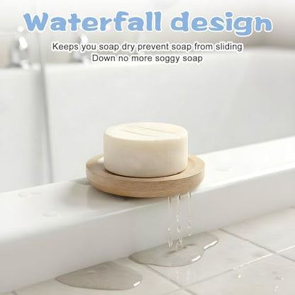 20Pcs Bamboo Soap Dishe 3 Inch Wooden Soap Tray Soap Holder Bar Soap Holder
