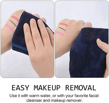SINLAND Microfiber Facial Cloths Fast Drying Washcloth 12inch x 12inch (6pack, Navy Blue)