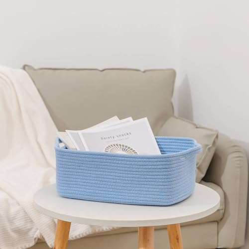 CubesLand Cute and Durable Small Cotton Rope Basket for Organizing