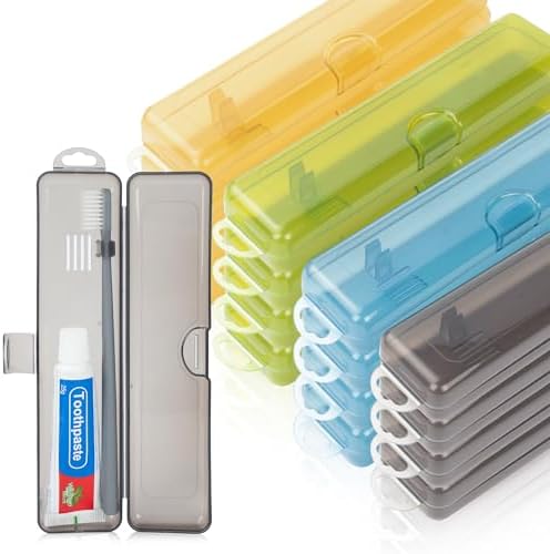 Travel Toothbrush Holder (12pcs, Yellow,Gray,Blue,Green)