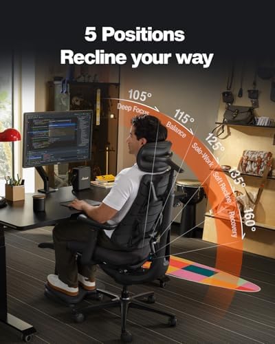 LiberNovo Omni PRO Dynamic Ergonomic Office Chair, Built-in Fan, 48cm