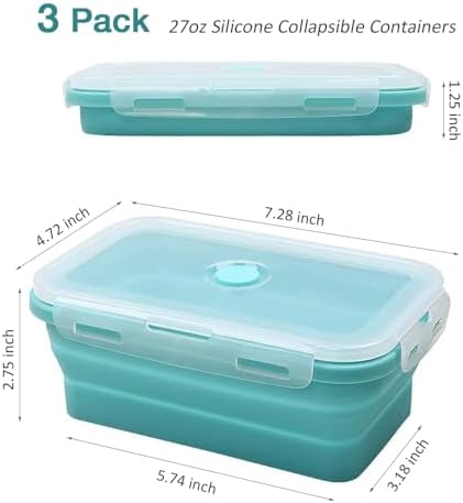 Alimat PluS 3 Pack 27oz Silicone Collapsible Food Storage Containers