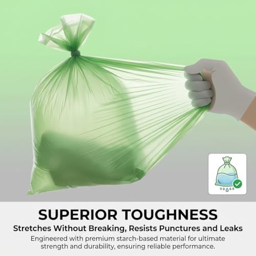 Compost Bags, Compostable Small Trash Bags for Kitchen Compostable Food Scrap Bags For Counter Top Compost Bin Small Kitchen Food Scrap Waste Bags for Compost (4G-100count)