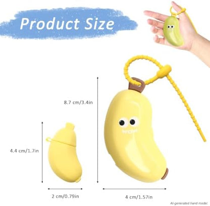 Banana-Shaped Toothbrush Protector Cover 2 Pack (Green & Yellow), with Toothpaste Dispenser, 2-in-1 Clip on Toothbrush Travel Case for Home Travel and Camping