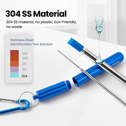 Ecoangel Cruise Ship Essentials Reusable Metal Straws (4 Pack)