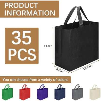Reusable Grocery Bags 12.6 * 6.3 * 11.8 in - Non Woven Totes Bag with Reinforced Handles, Shopping Bags Bulk