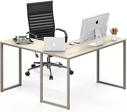 SHW Mission 48 x 48 L-Shape Home Office Computer Desk, Maple