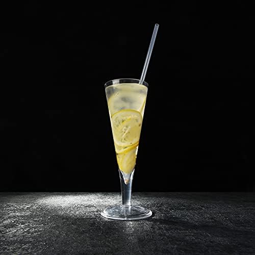 ALINK 12-Pack Reusable Clear Plastic Straws, 10.5-inch Hard Tumbler Straws