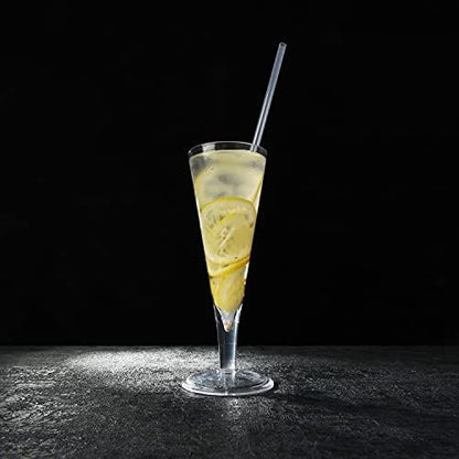 ALINK 12-Pack Reusable Clear Plastic Straws, 10.5-inch Hard Tumbler Straws