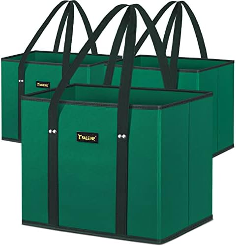 BALEINE 3PK Reusable Grocery Bags, Heavy Duty Shopping Tote Bag