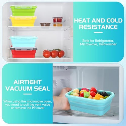 Mifoci 8 Sets of Silicone Collapsible Bowls, Candy Color, 17 Oz/ 500 ml