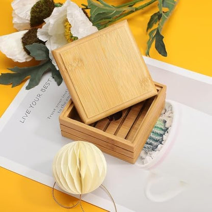 1/2Pcs Bamboo Soap Dish with Lid - Natural Wood Bar Tray Holder Storage Rack Container, Self Draining Soap Tray for Bathroom, Extend Soaps Life and Keep Dry ﻿(1Pcs)