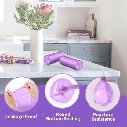 1.2 Gallon Bathroom Trash Bags Durable Tear-Resistant - 150Ct Unscented