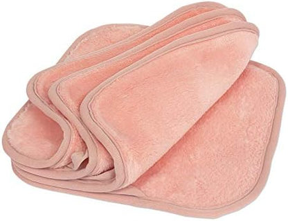 Eurow Reusable Makeup Remover Cloths, Soft Microfiber Face Towels for All Skin Types, Chemical-Free, Protective, Machine Washable, Gentle & Effective Facial Cleansing, 8"x8", Coral, 4-Pack