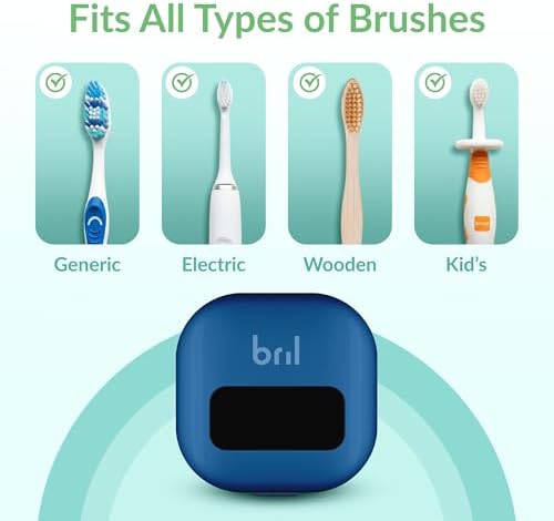 Bril UV-C Toothbrush Sanitizer and Holder – Wall Mounted, Rechargeable, 30-Day Battery, Magnetic Mount, Fits Electric and Manual Brushes, Portable Travel Case, Auto-Shutoff – Multipack