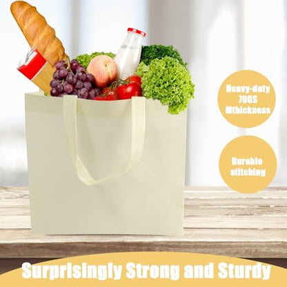 50pcs Reusable Grocery Bags with Handles Non Woven Shopping Tote Bags Bulk