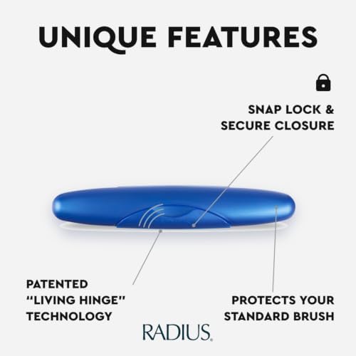 RADIUS Toothbrush Travel Case for Standard Brush, BPA-Free Recycled Plastic, Portable for Bathroom, School, Home, Camping - Caviar Pearl (FITS ALL CONVENTIONAL TOOTHBRUSH SOURCE TOOTHBRUSH)