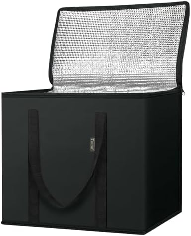 BALEINE Insulated Reusable Grocery Bags with Zippered Top, Large Cooler Bag