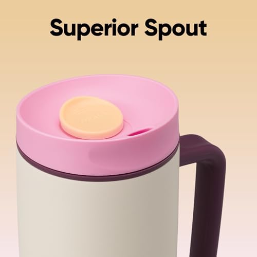 Owala SmoothSip Slider Stainless Steel Insulated Travel Mug with Handle, 100% Leak Proof, For Hot and Cold Drinks, Travel Friendly with Sliding Lock Lid, BPA Free, 24 oz, Daybreak