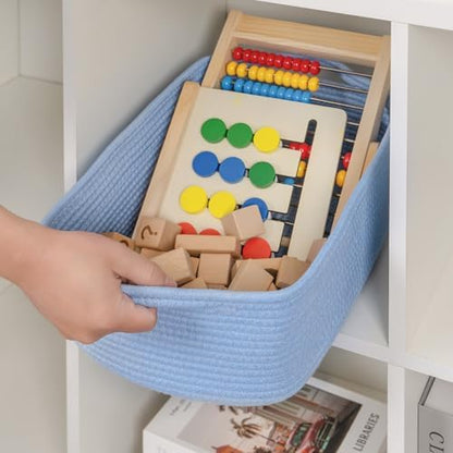 CubesLand Cute and Durable Small Cotton Rope Basket for Organizing