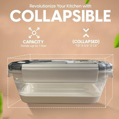 A MILLI Collapsible Food Storage Containers with Lids, 2 Pack Large Silicone Bowls 27oz & 40oz, Leakproof Airtight Foldable Lunch Box, BPA Free Microwave Freezer Dishwasher Safe, Camping RV Meal Prep