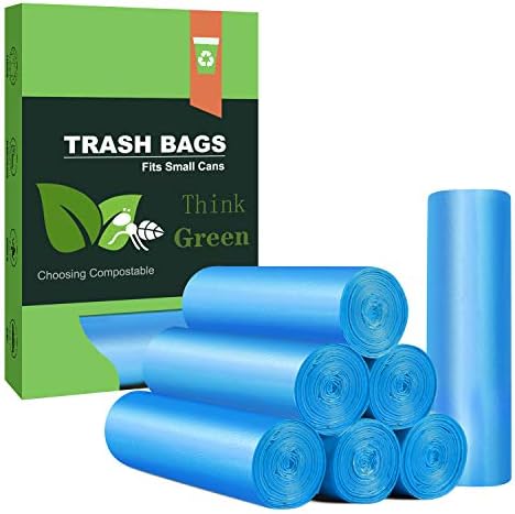 Small Trash Bags 4-6 Gallon AYOTEE Unscented Compostable Bags 100 Pcs Blue