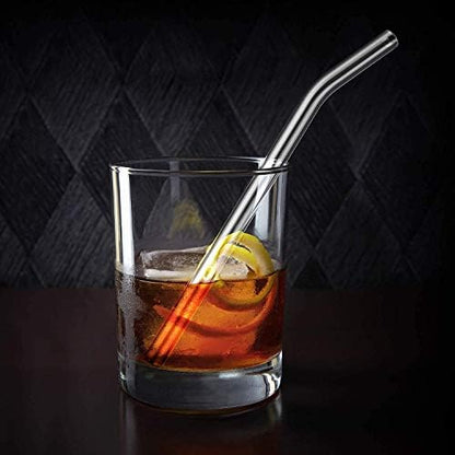 HeykirHome 4-Pack Reusable Glass Straw, Size 8.5''x10 MM,Including 2 Straight and 2 Bent with 2 Cleaning Brush- Perfect For Smoothies, Tea, Juice
