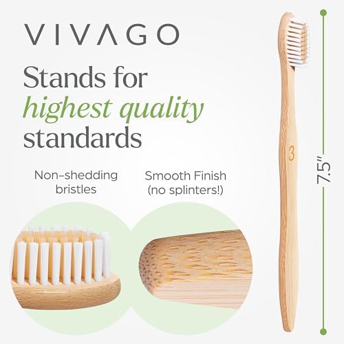 VIVAGO Bamboo Toothbrushes 30 Pack - Soft Bristles Toothbrushes for Adults