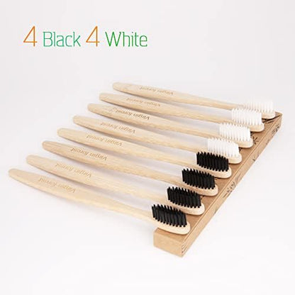 Virgin Forest Bamboo Toothbrushes 8pk, Soft BPA Free Adults Kids