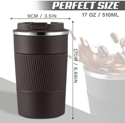 Vacuum Insulated Stainless Steel Travel Coffee Mug,Leak Proof Cup with Lid