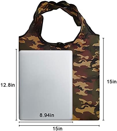 Aricsen 15x4.5x15 Inch Camo Reusable Shopping Bags with Handles, 20 Pack